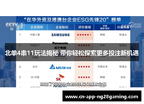 北单4串11玩法揭秘 带你轻松探索更多投注新机遇