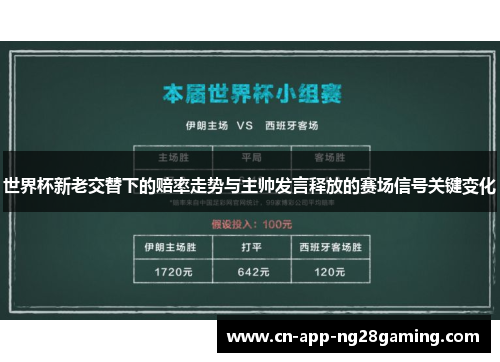世界杯新老交替下的赔率走势与主帅发言释放的赛场信号关键变化